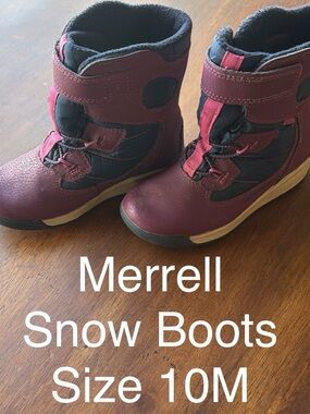 Merrell Kids Burgundy and Black Winter Boots
